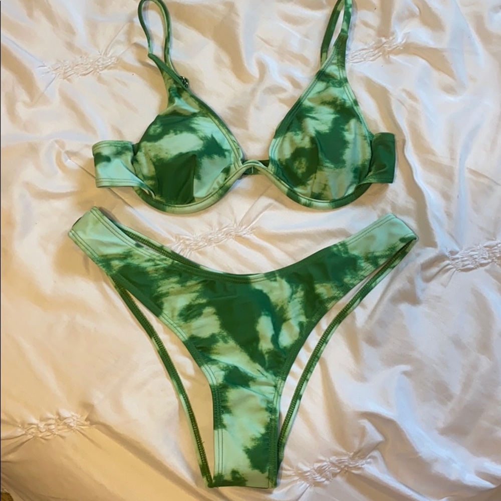 SHEIN high rise tie dye bikini bottom